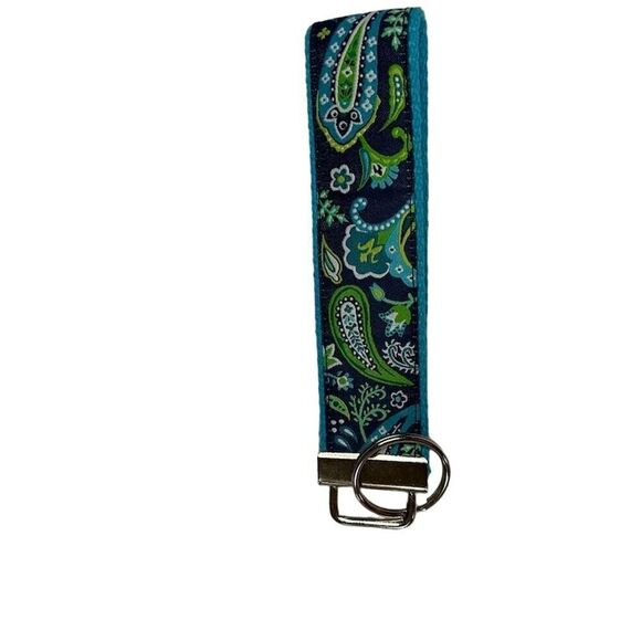Unbranded Accessories - Blue Paisley Key Fob Wristlet Keychain Unisex Cotton